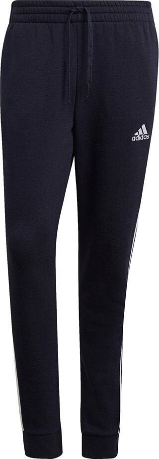 Spodnie męskie adidas Essentials Fleece Tapered Cuff 3-Band Pants granatowe GK8823-S