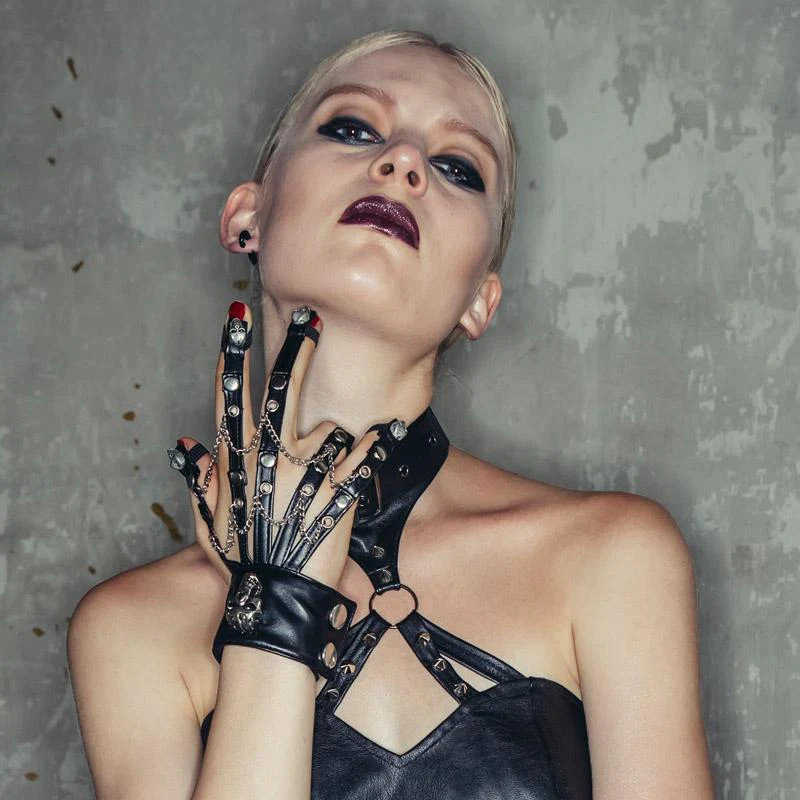 damska skórzana rękawica DEVIL FASHION