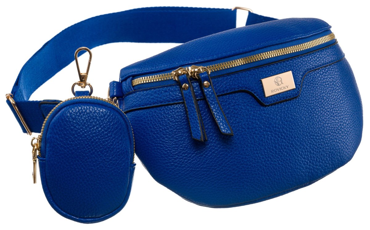 Miejska Saszetka Listonoszka Damska Nerka Crossbody Portmonetka Na Suwak Rovicky, Niebieski
