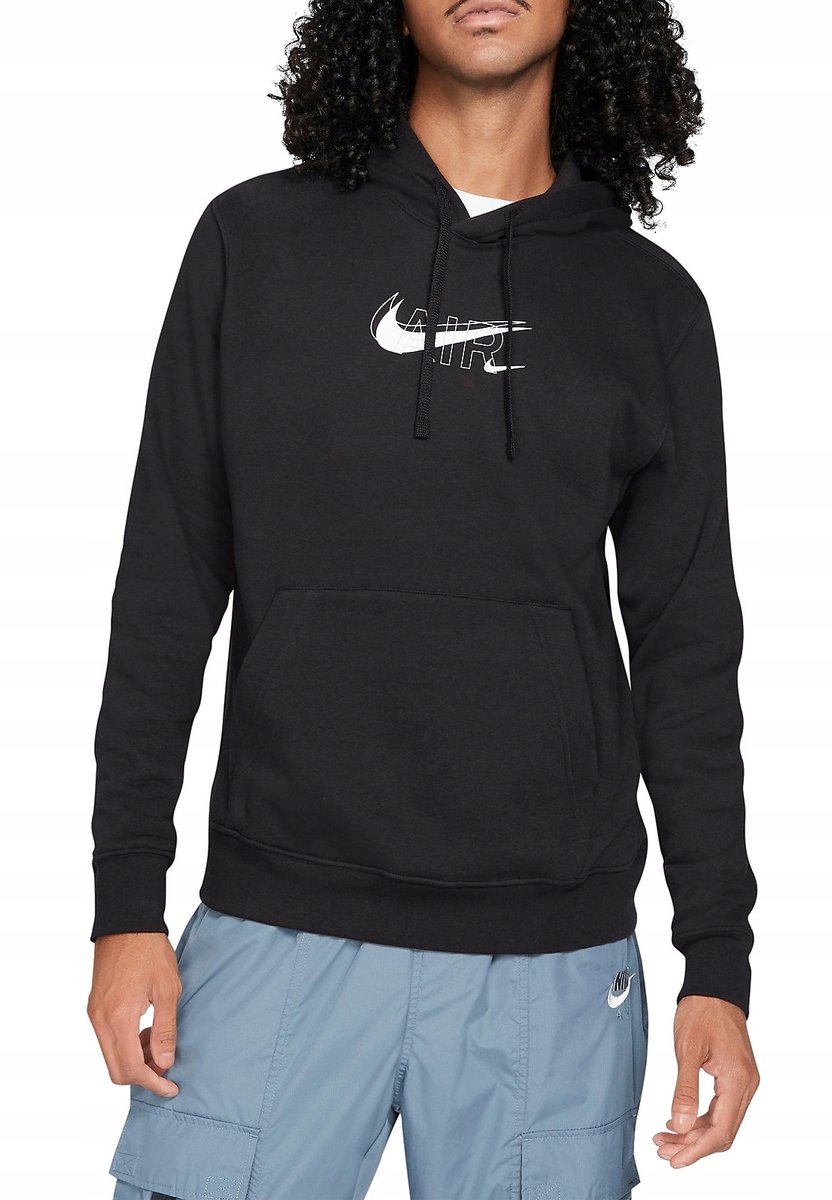BLUZA MĘSKA NIKE AIR Z KAPTUREM CZARNA BAWEŁNIANA DD9694 010 r. XL