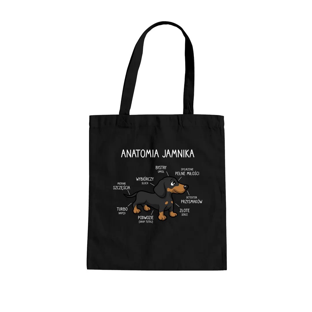 Anatomia jamnika - torba na prezent dla miłośnika jamników