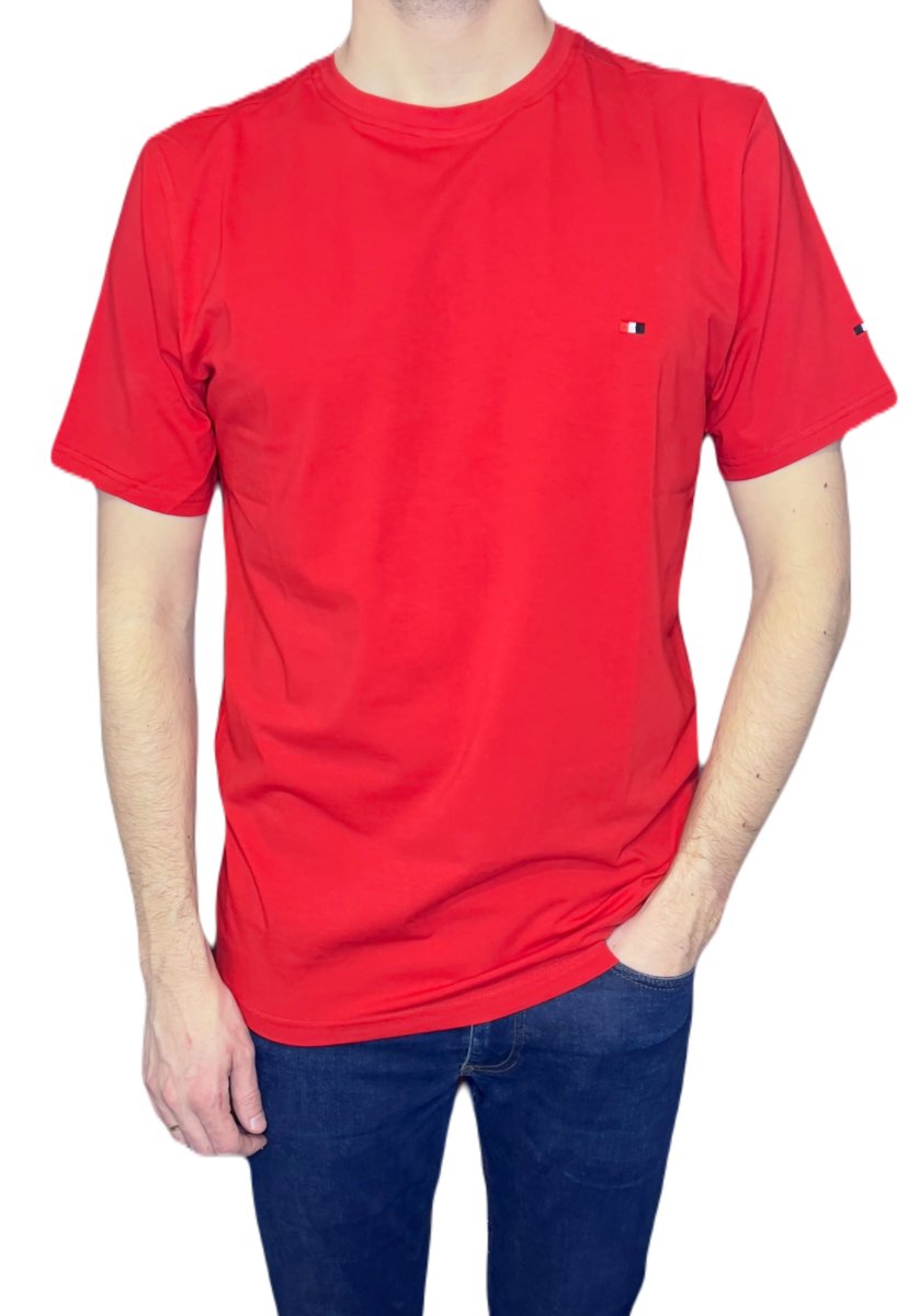 T-shirt męski czerwony krótki rękaw gładki XXL
