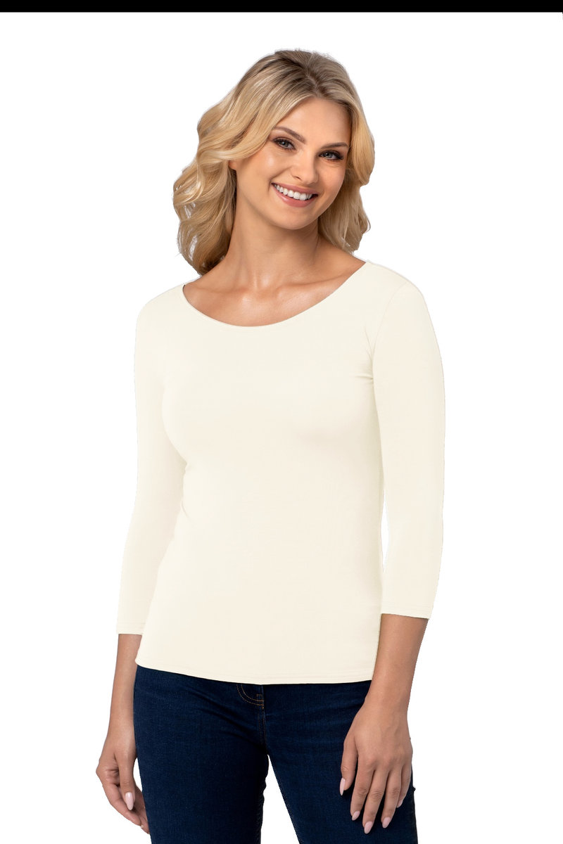 Bluzka damska z rękawem 3/4 MANATI ecru  XL