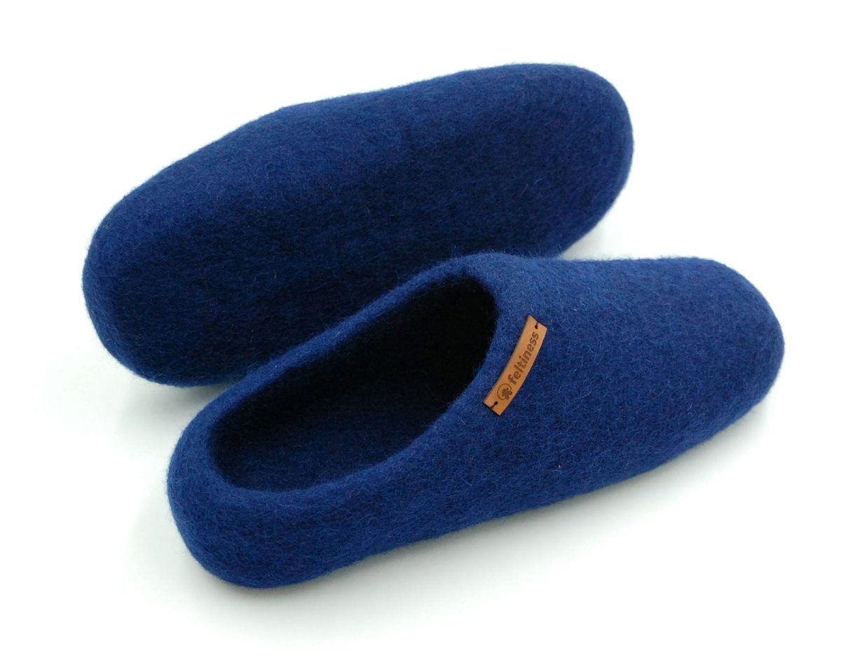 Feltiness, Paputy Granatowe, kapcie wełniane 47-48 (29cm)