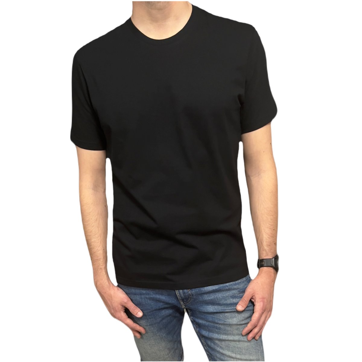 T-shirt męski gładki koszulka czarny 3XL