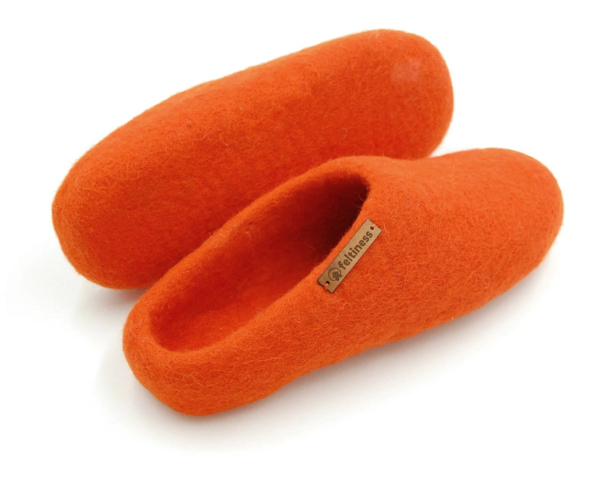Feltiness, Paputy Pomarańczowe, kapcie wełniane 35-36 (23cm)