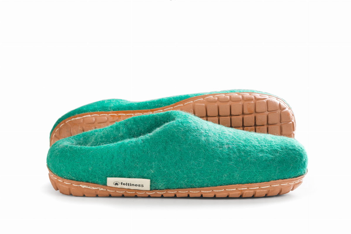 Feltiness, Paputy filcowe chodaki zielone z podeszwą 43 27 cm