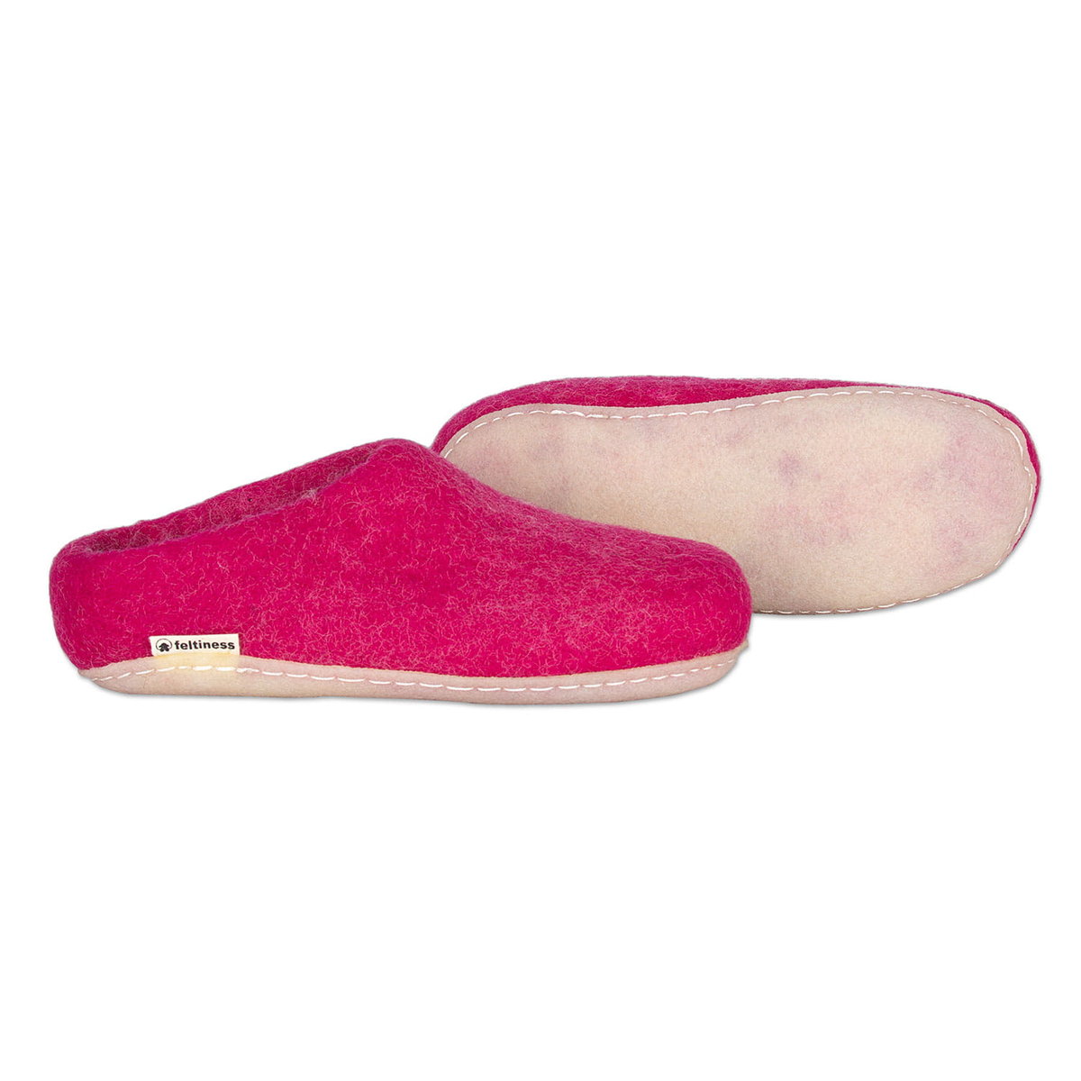 Feltiness, Różowe, kapcie wełniane z podeszwą 39-40 (25cm)