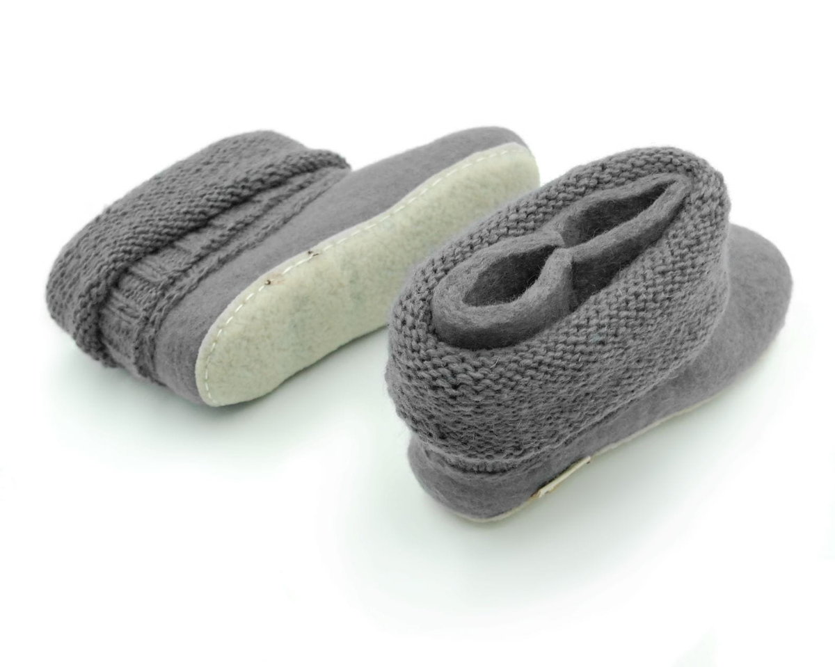 Feltiness, Bambosze Popielate - kapcie z wełny - 37-38 (24cm)