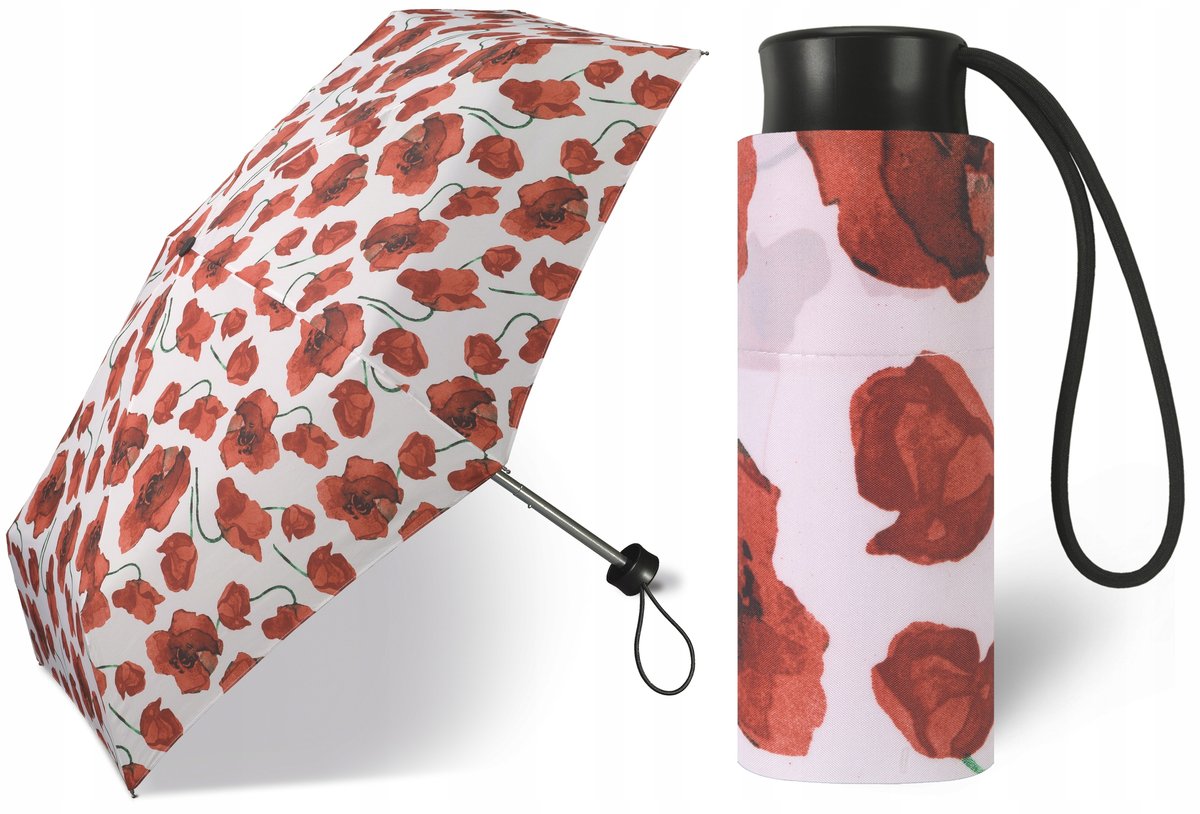 PARASOL PARASOLKA DAMSKA HAPPY RAIN SUPER MINI POKROWIEC