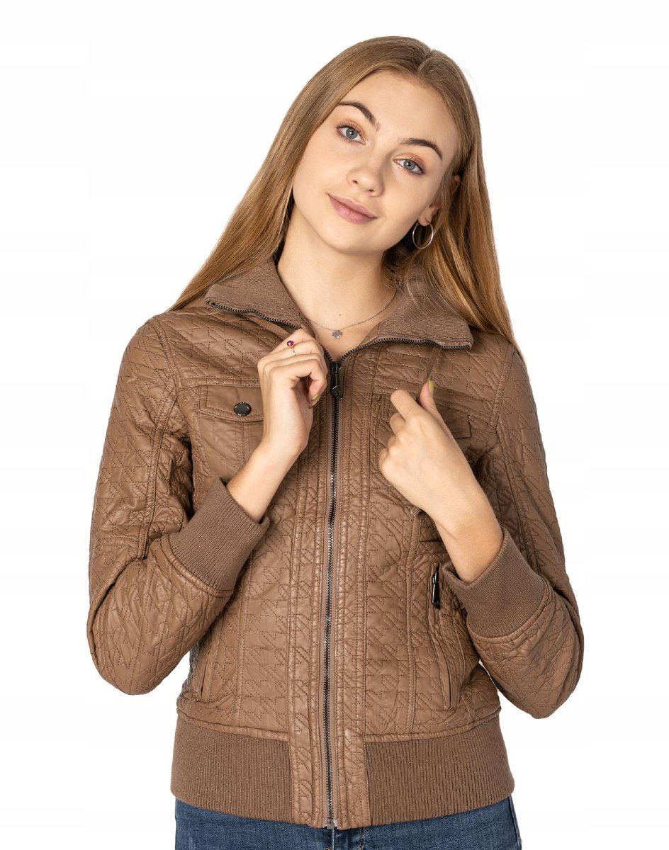 Krótka Kurtka Damska Przejściowa Skóra 05W-8 r S