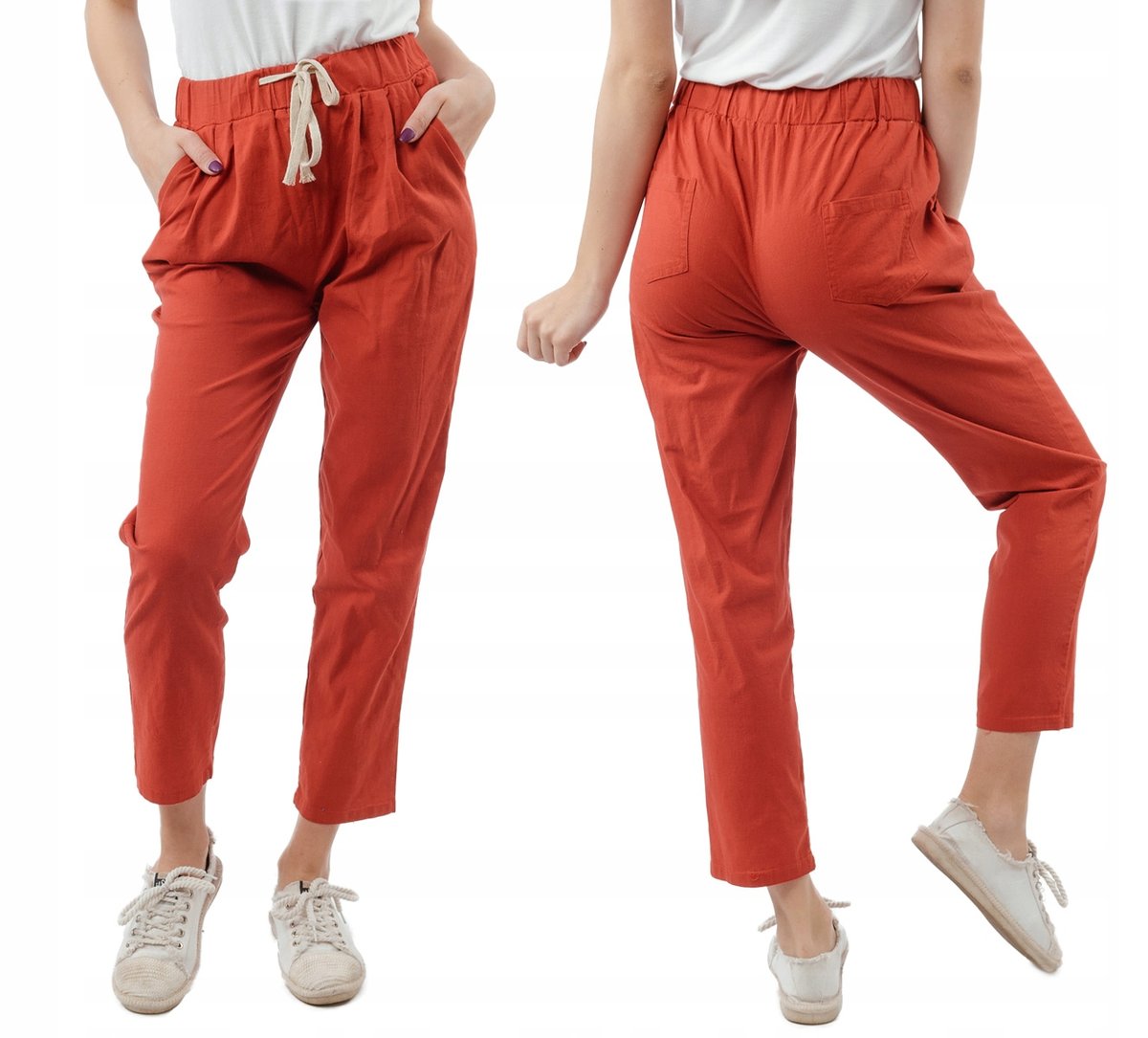 Cienkie Spodnie Damskie Bawełniane 199-10 L/XL