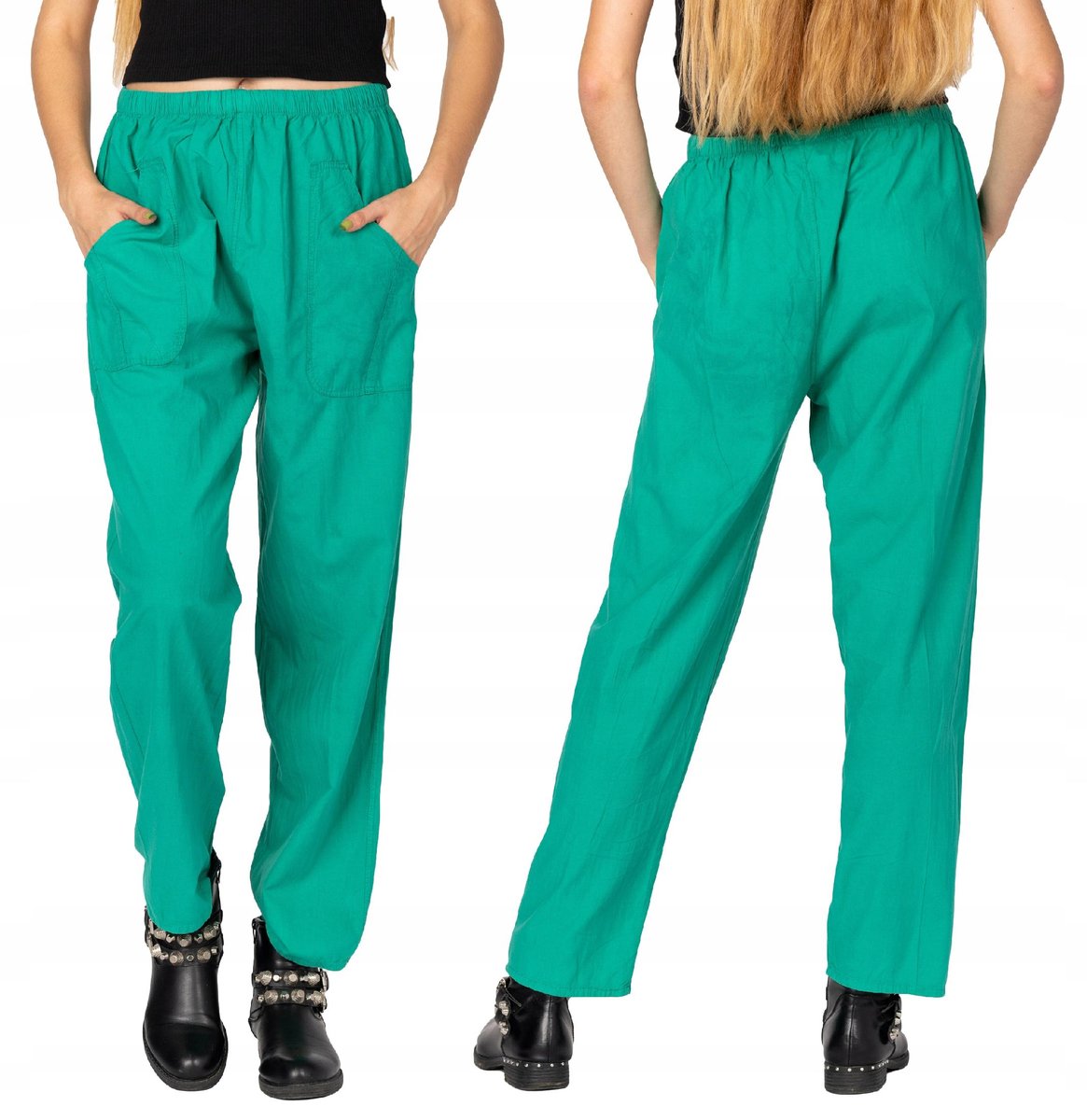 Cienkie Spodnie Damskie Bawełniane Lato 999-05 XL