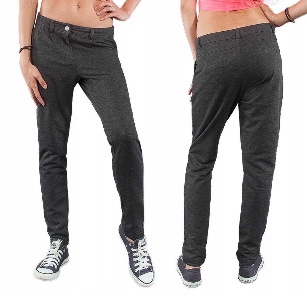 Spodnie Damskie Bawełniane Chino Nicole M antracyt