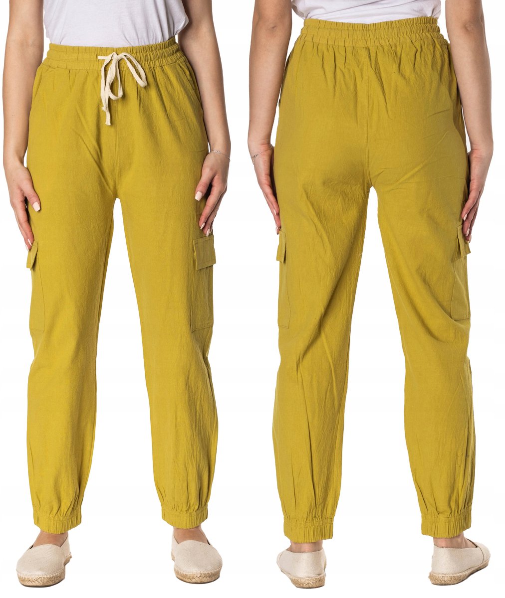 Cienkie Spodnie Damskie Bawełniane 1996-8 2XL3XL