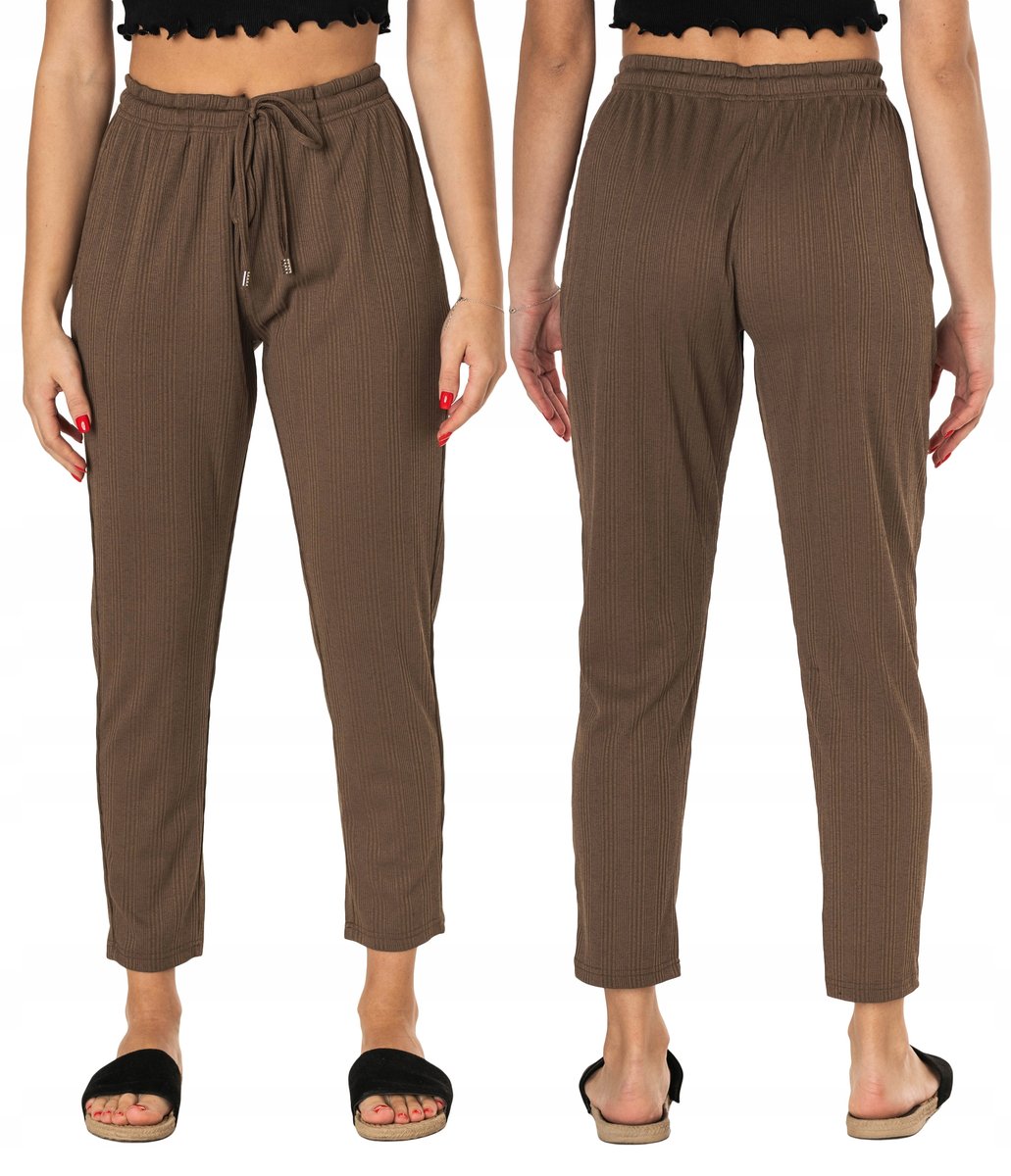 Cienkie Spodnie Damskie Bawełniane Lato 46134-6 XL