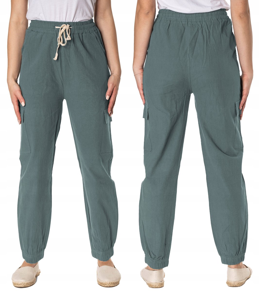 Cienkie Spodnie Damskie Bawełniane 1996-11 4XL5XL