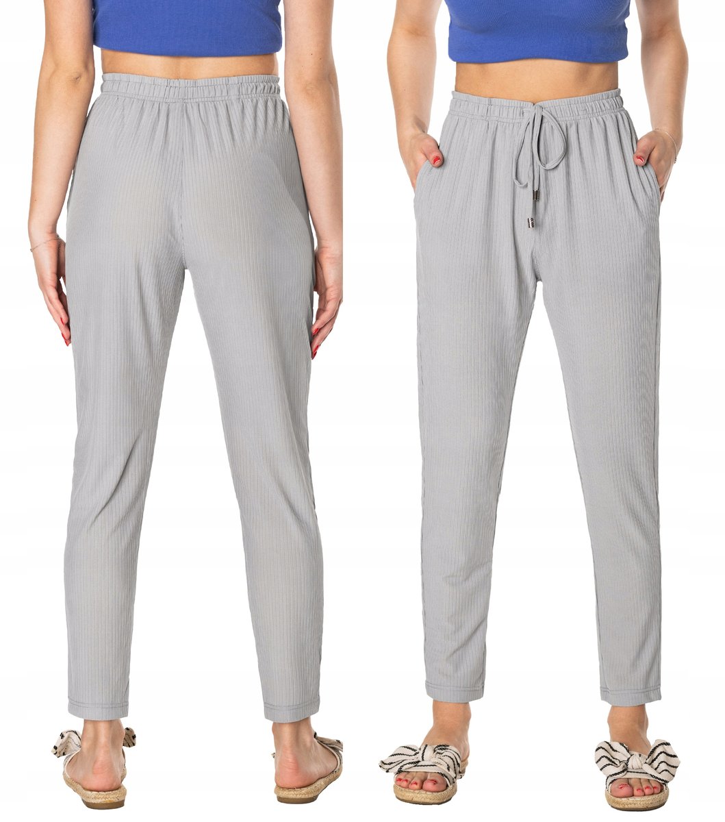 Cienkie Spodnie Damskie Bawełniane Lato 46129-6 M