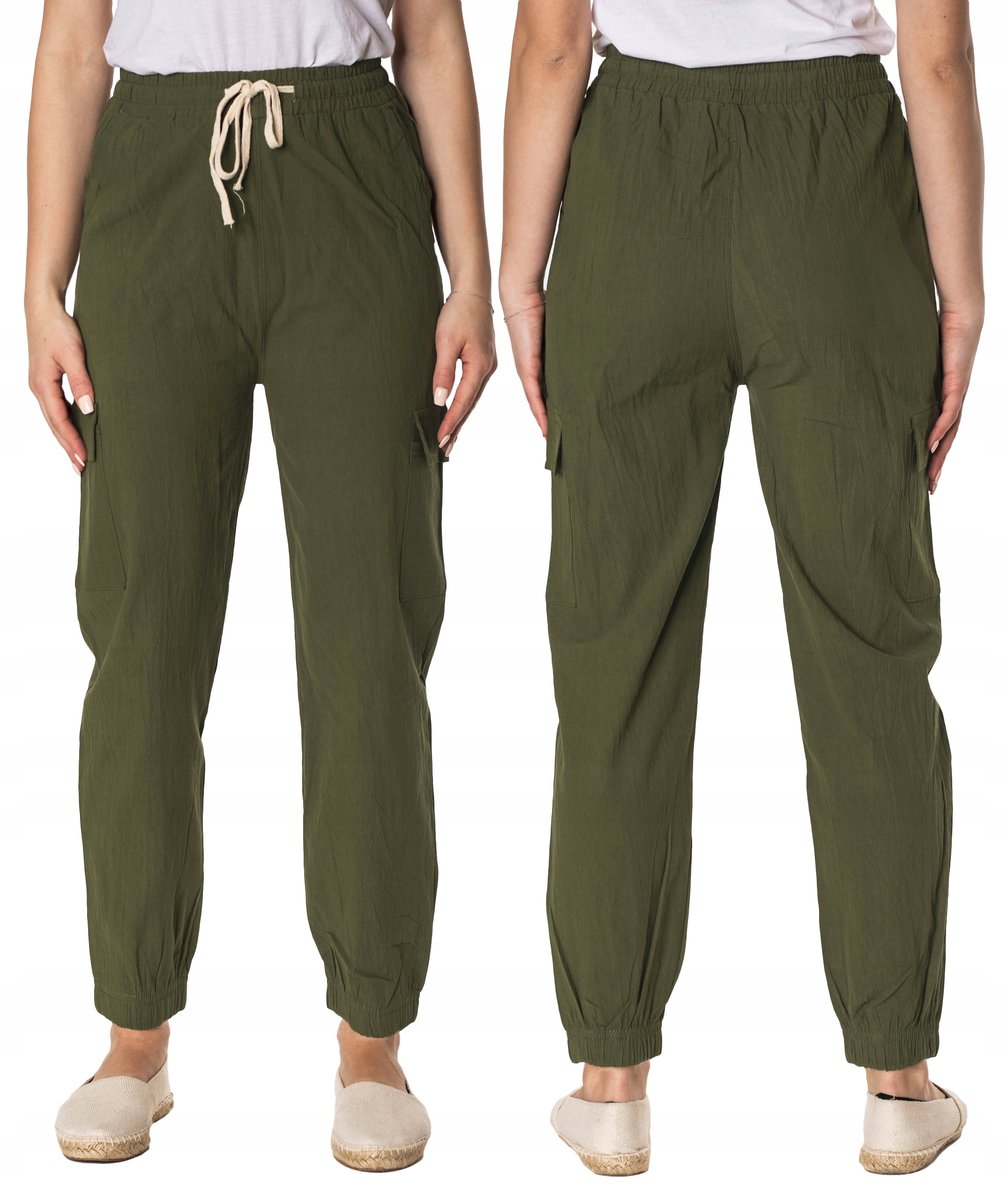 Cienkie Spodnie Damskie Bawełna Lato 1996-4 2XL3XL