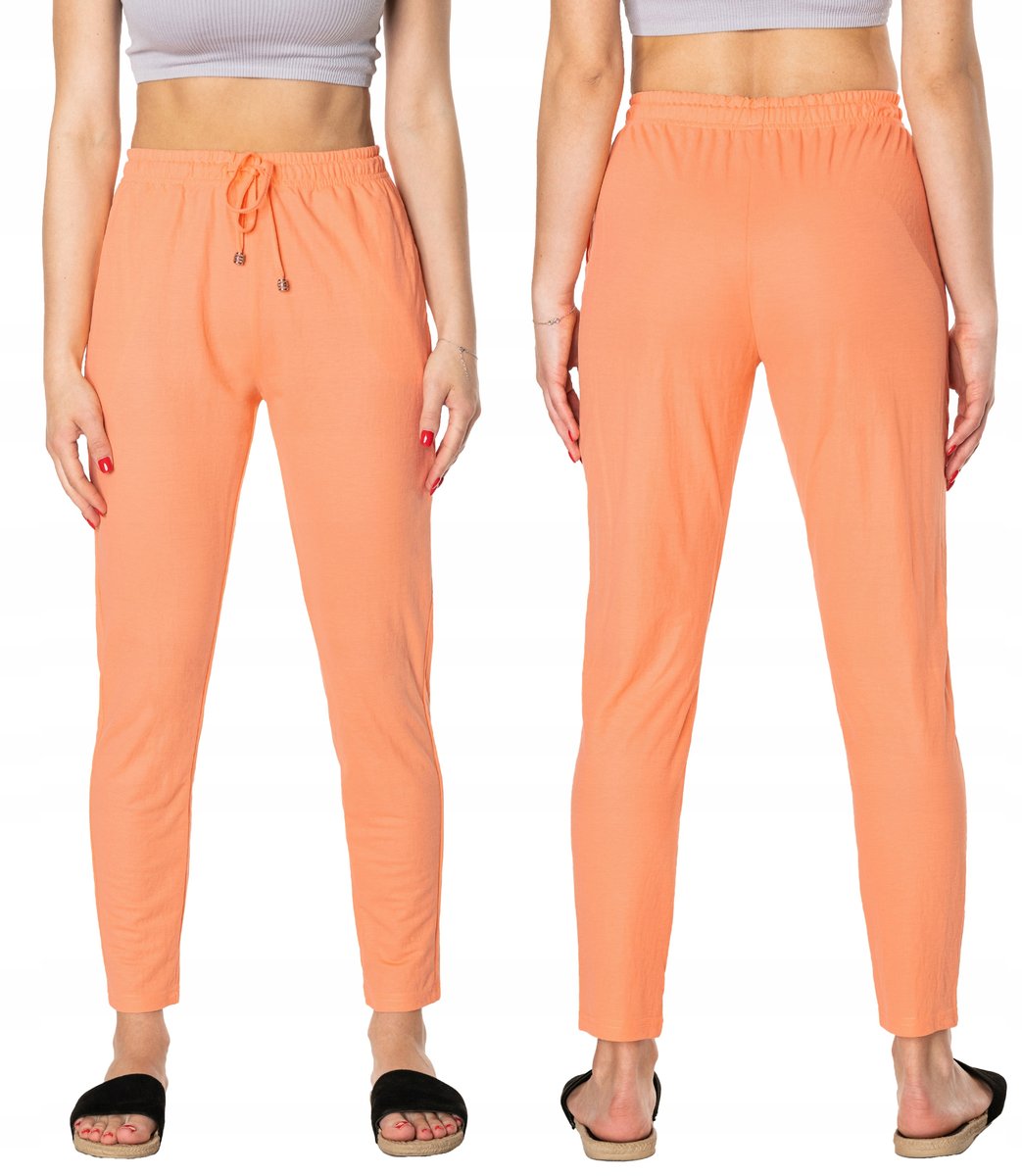 Cienkie Spodnie Damskie Bawełniane Lato 46176-6 L