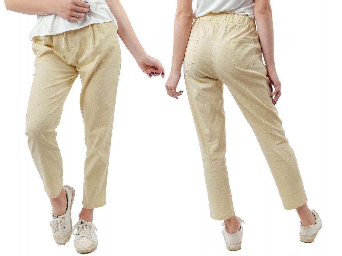 Cienkie Spodnie Damskie Bawełniane 199-01 L/XL