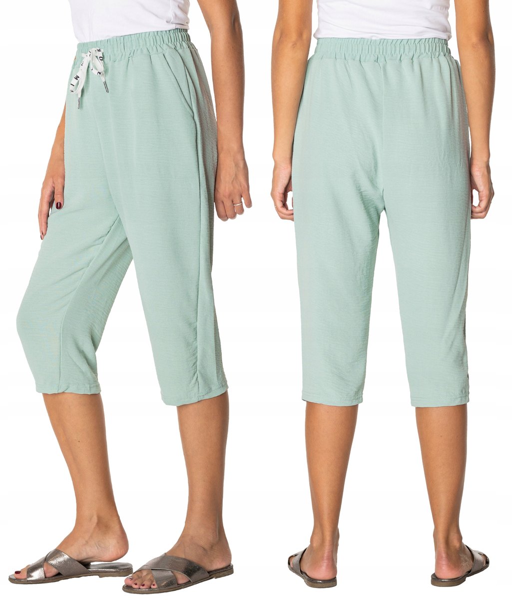 Cienkie Spodnie Damskie Bawełniane Lato 7701-7 XL