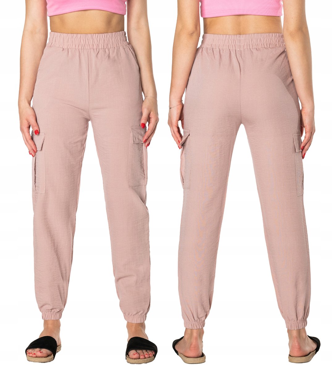 Cienkie Spodnie Damskie Alladynki Lato 83743-2 S/M