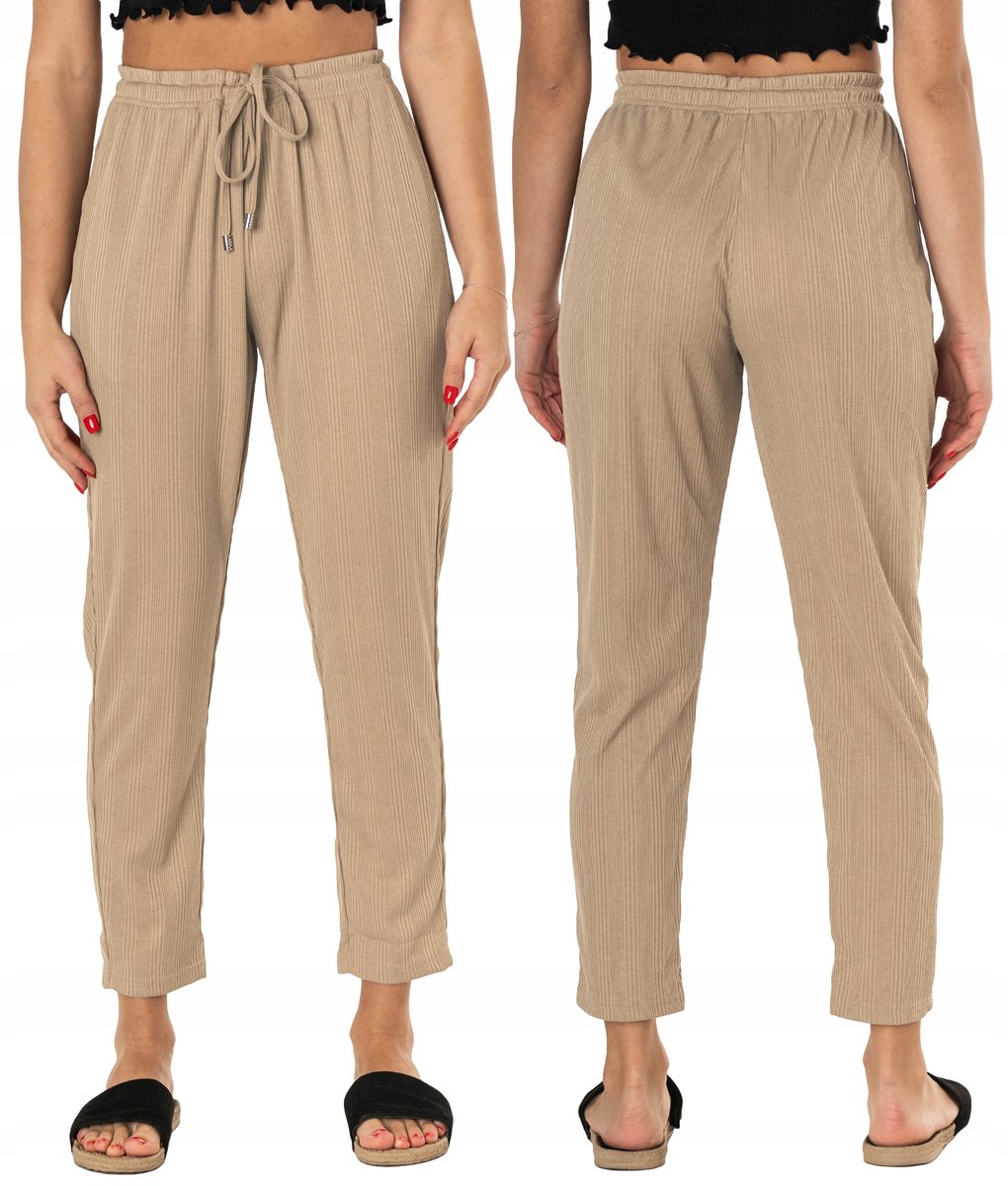 Cienkie Spodnie Damskie Bawełniane Lato 46134-5 XL