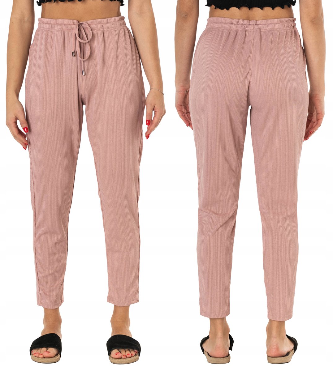 Cienkie Spodnie Damskie Bawełniane Lato 46134-3 XL