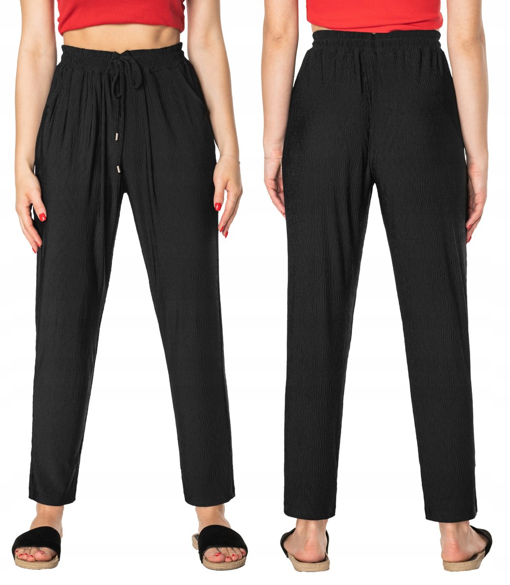 Cienkie Spodnie Damskie Bawełniane Lato 46131-2 M