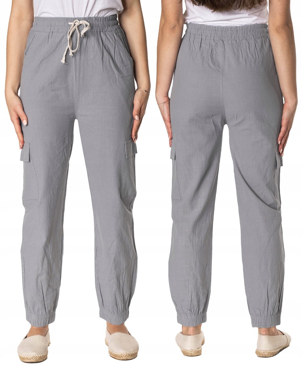 Cienkie Spodnie Damskie Bawełniane 1996-10 4XL5XL