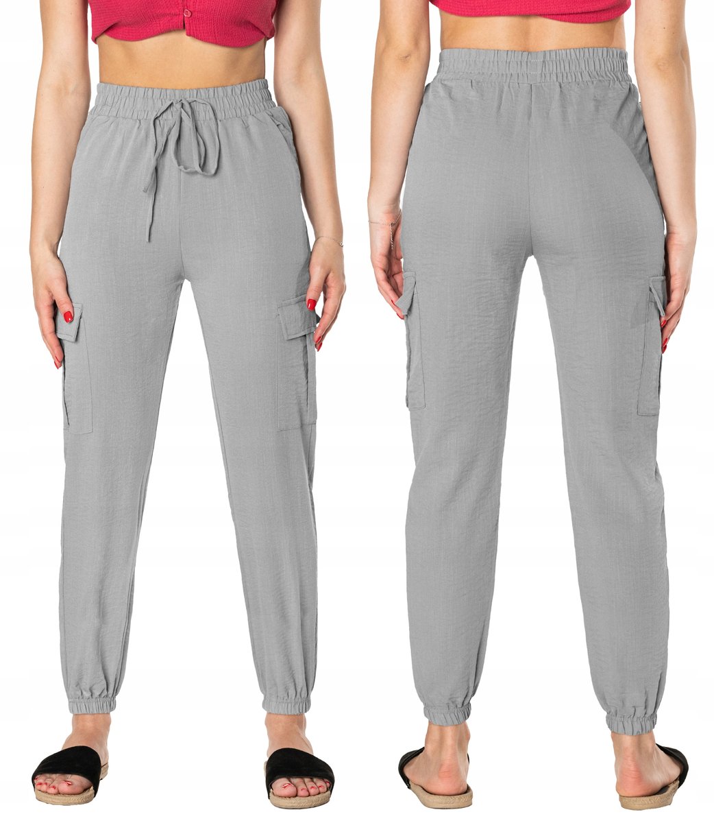 Cienkie Spodnie Damskie Alladynki Lato 83743-4 S/M