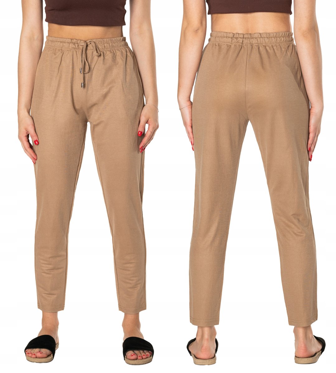 Cienkie Spodnie Damskie z Bawełny Lato 46170-4 3XL