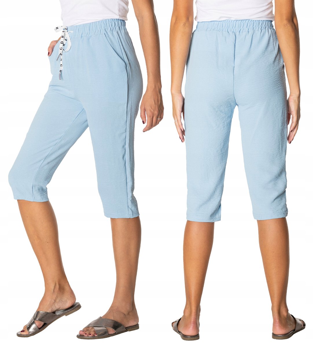 Cienkie Spodnie Damskie Bawełniane Lato 7701-5 M