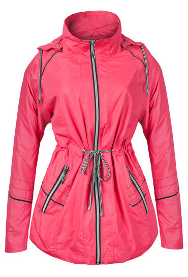 Cienka Kurtka Damska Wiatrówka 12013 4XL Koralowa