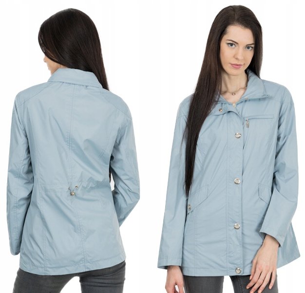 Kurtka Damska Przejściowa Wiatrówka 57130 XL popielata