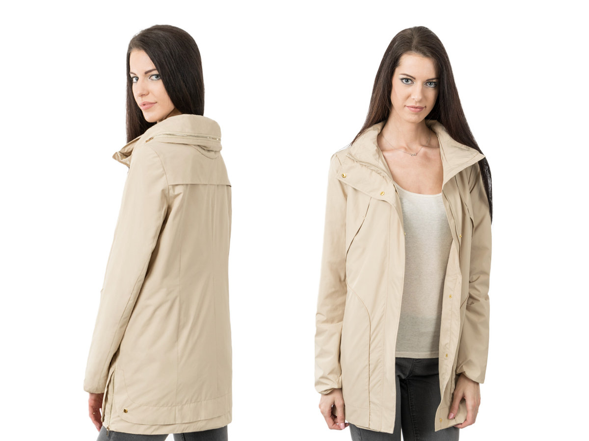 Elegancka Kurtka Damska Wiatrówka 57134 r L beżowa