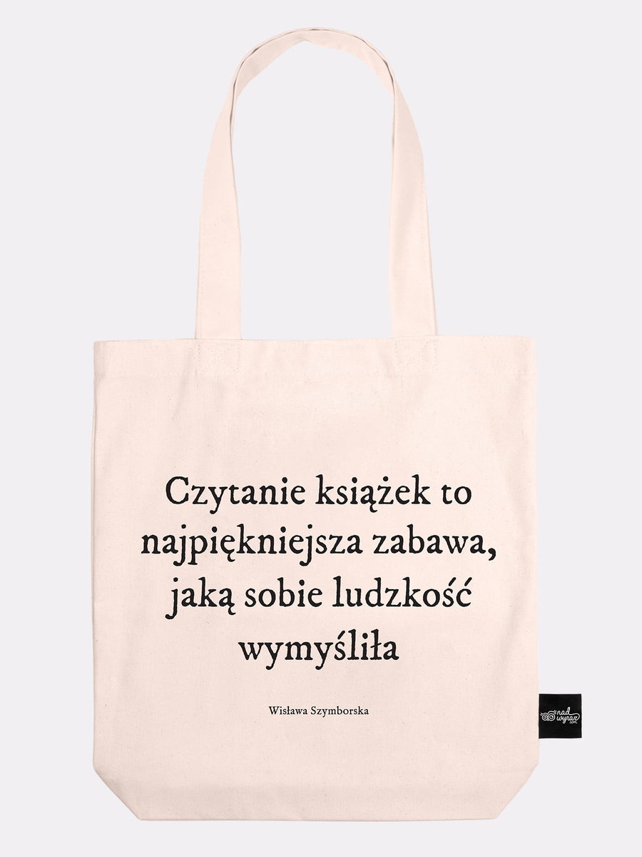 CZYTANIE KSIĄŻEK / Wisława Szymborska / torba bawełniana / ecru