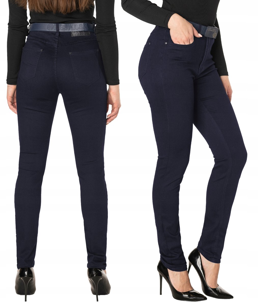 Spodnie Rurki Damskie Bawełniane + Pasek 2078 W32