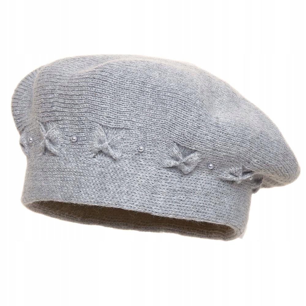 Beret damski AMIRA Jasny szary