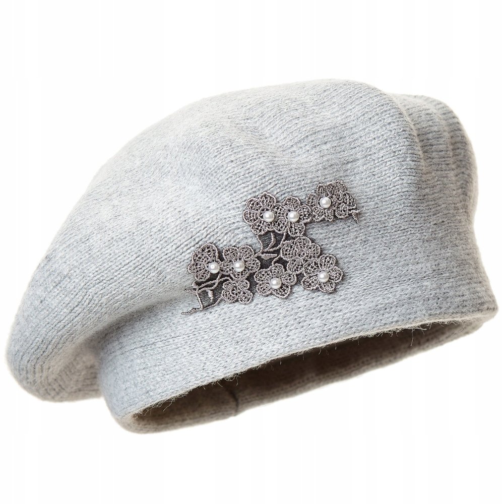 Beret damski GIOVANNA Jasny szary