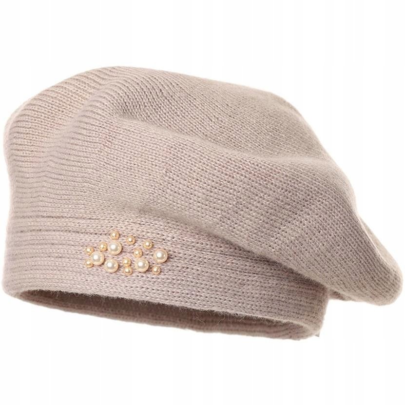 Beret damski LAVINIA Ciemny beż