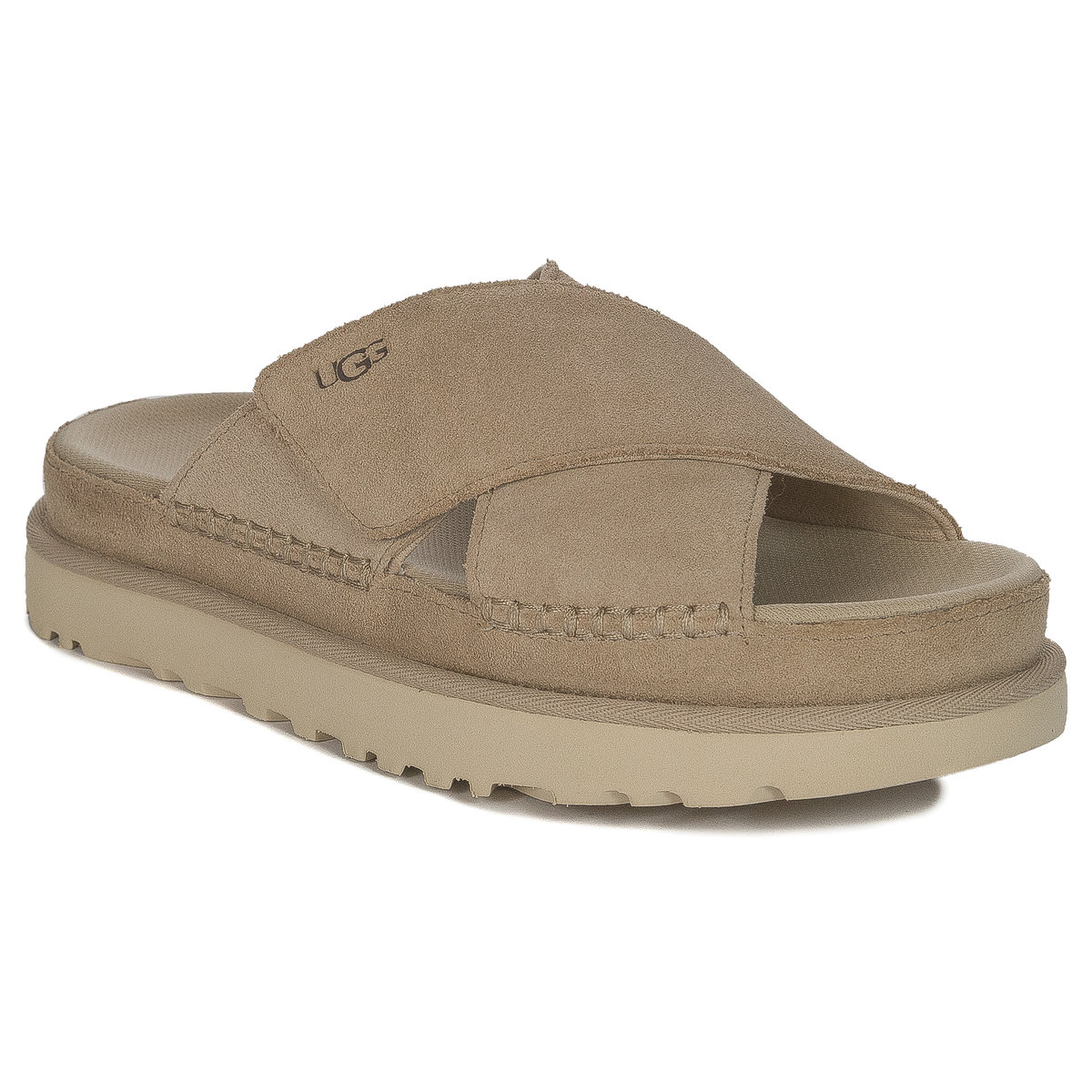 UGG Kapcie damskie klapki W Goldenstar Cross Slide Driftwood-40