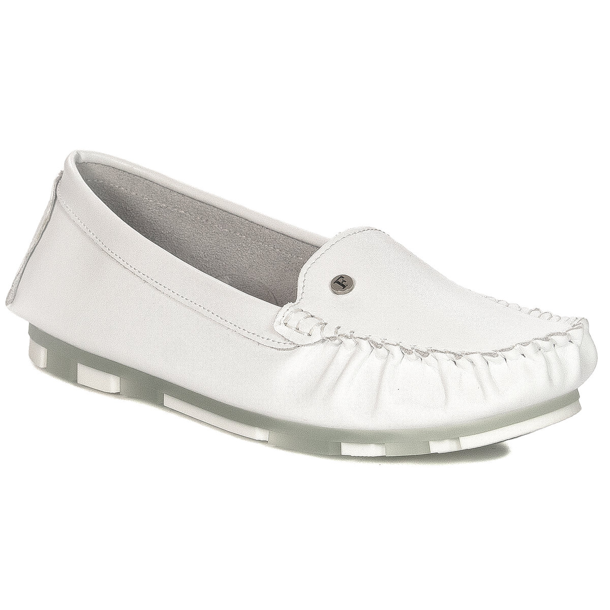 Filippo Mokasyny damskie skórzane White białe-36