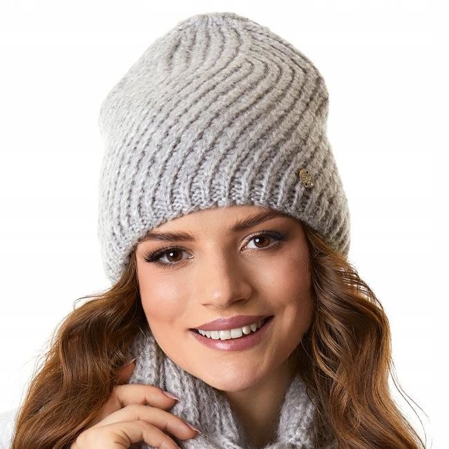 Czapka zimowa damska JOWITA Jasny szary