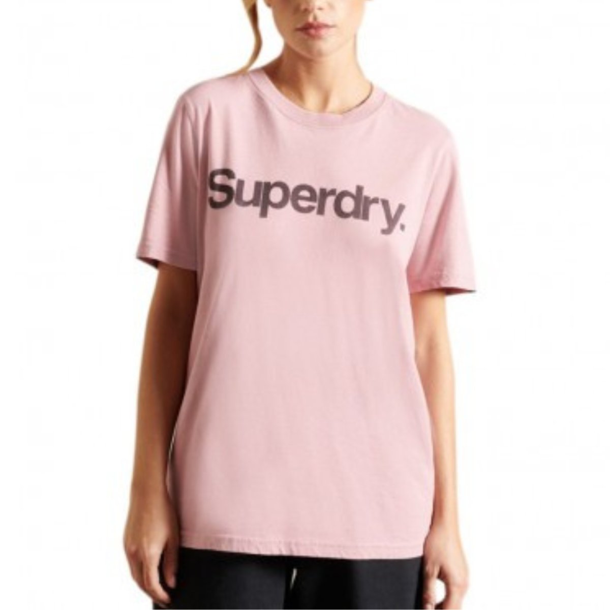 Koszulka damska Superdry Logo klasyczna t-shirt różowy-M