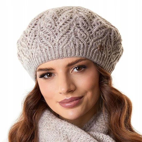 Beret damski DOMINICA Jasny beż