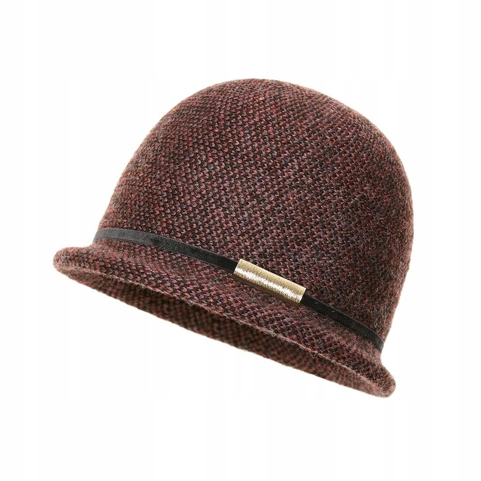 Kapelusz damski CARMEN Czarny/rudy pepitka