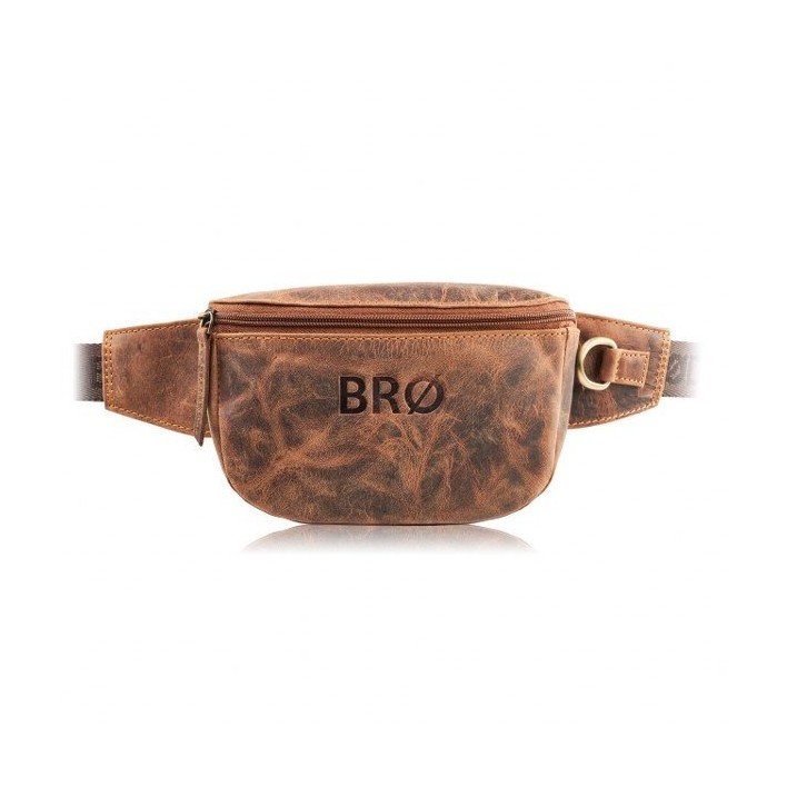 SASZETKA MĘSKA SKÓRZANA NERKA VINTAGE NA PAS BRODRENE G-18SH/BR
