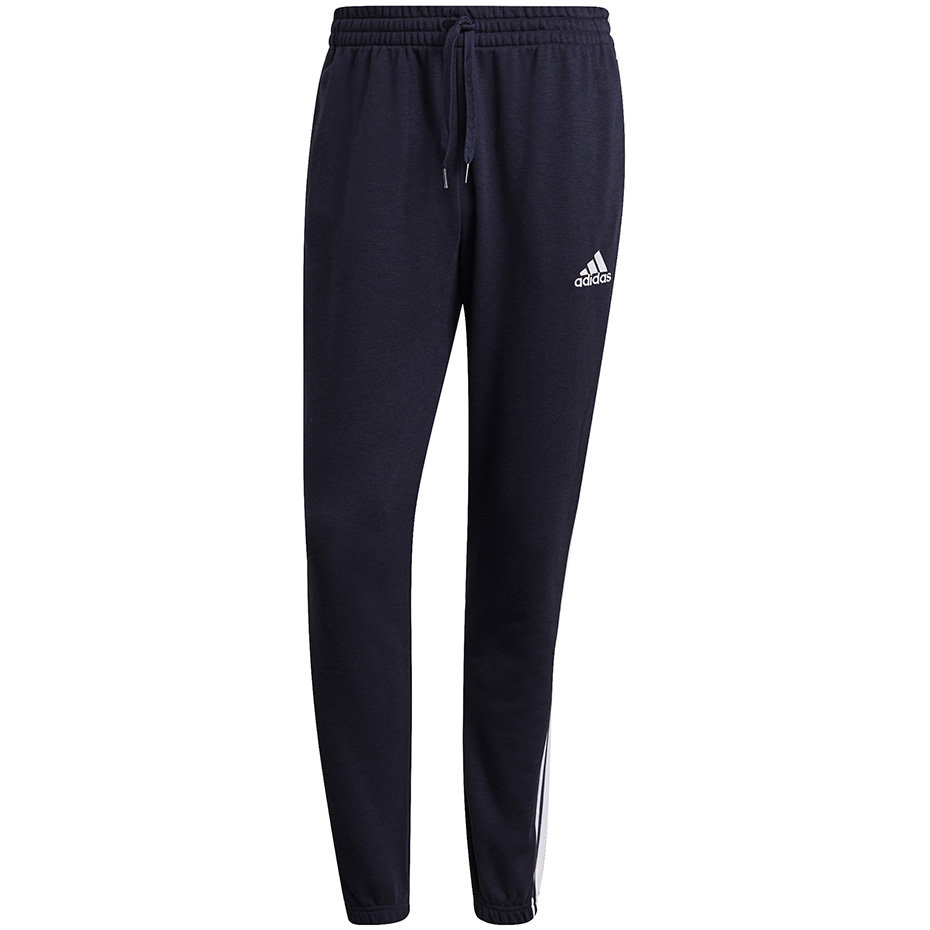 Spodnie męskie adidas Essentials Tapered Elastic Cuff 3 Stripes Pant granatowe GK8830-S
